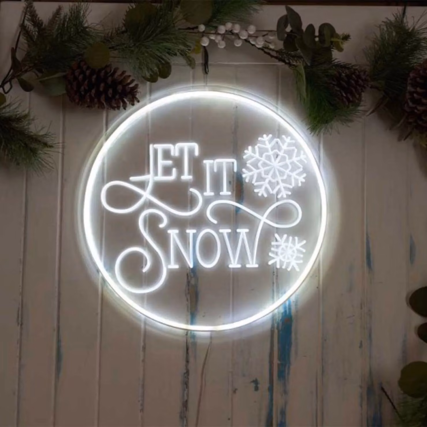 Samuel Alexander Let it Snow Christmas Neon Sign, White LED, USB Powered, 40 cm – 2