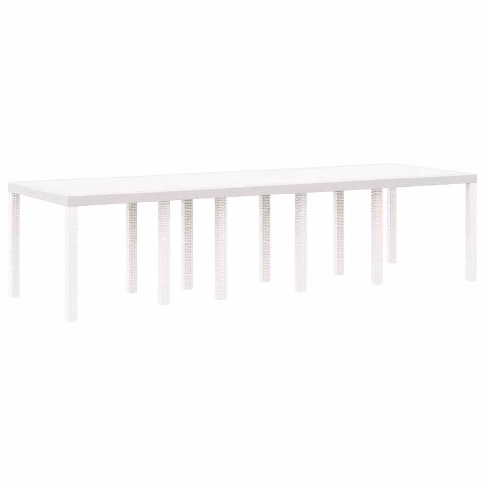 Berkfield Home White Poly Rattan Extendable Garden Table, W/D/H: 300 x 100 x 73 cm – 2