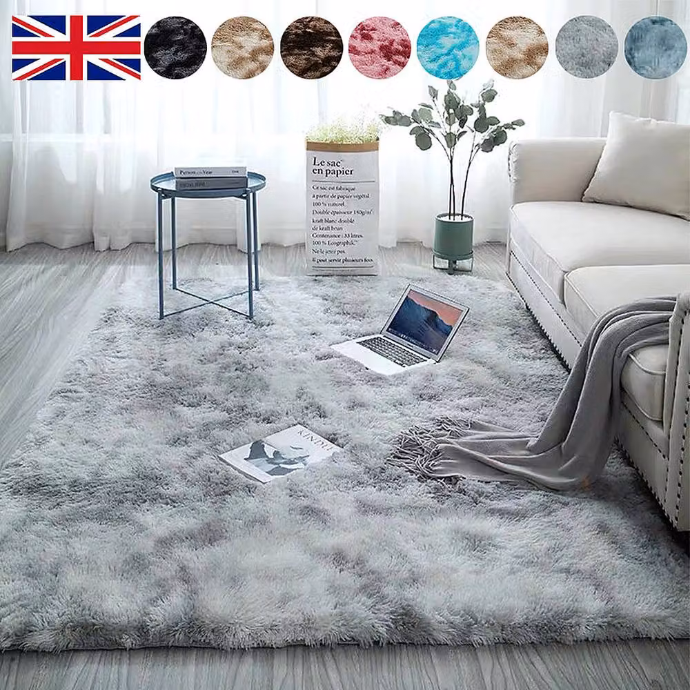 YnysTec Black Fluffy Soft Shaggy Rug, W/D: 160 x 120 cm – 2
