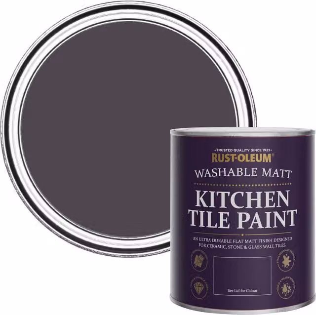 Rust-Oleum Kitchen Tile Paint in Matt Finish, Grape Soda Purple, 0.75 l