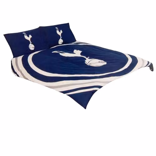 Tottenham Hotspur FC Pulse Reversible Duvet Cover and Pillowcase Set in Blue and White, 140 x 200 cm