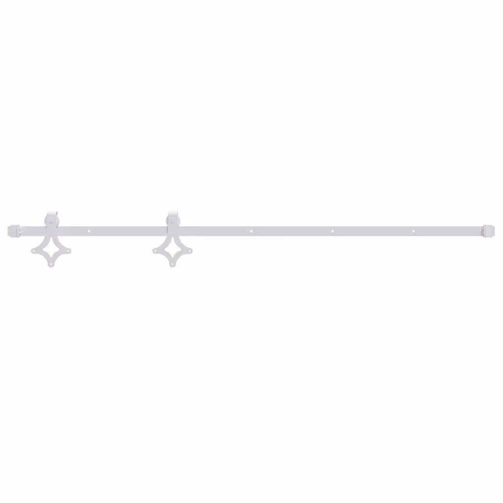 Berkfield Home Sliding Door Hardware Kit, White Steel, 183 cm