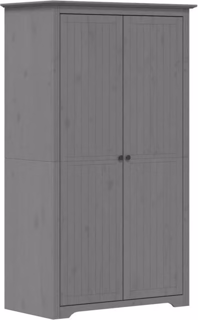 Berkfield Home BODO Wardrobe in Grey Solid Pine, W/D/H: 101 x 52 x 176.5 cm