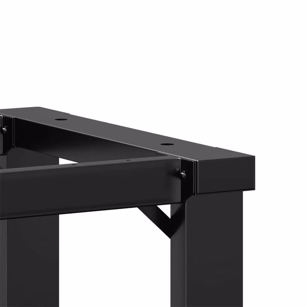 Berkfield Home Durable O-Frame Dining Table Legs in Black Steel, W/D/H: 40 x 40 x 73 cm – 4