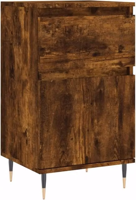 Berkfield Home Smoked Oak Sideboard in Brown, W/D/H: 40 x 35 x 70 cm – 1