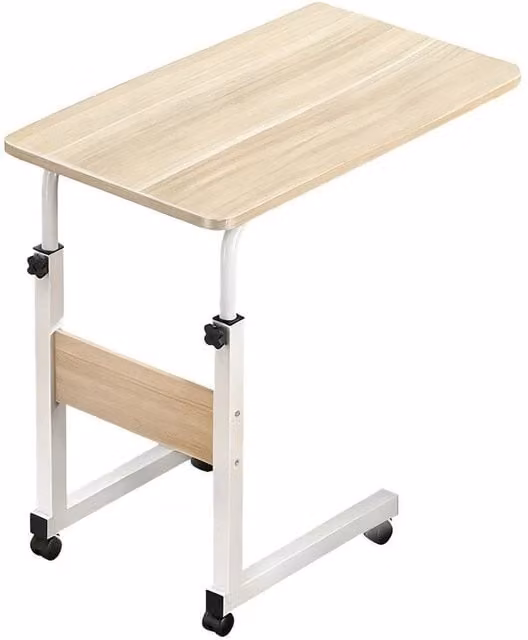 SPETLEK Mobile Over Bed Table in Natural Wood Colour – 1