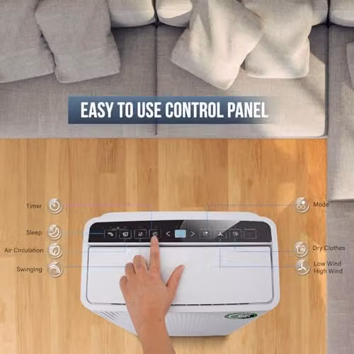 PureMate White Portable Compact Dehumidifier with 25L Daily Capacity, 5.5 Litre Tank, Digital Display, Continuous Drainage and 24Hr Timer – 2