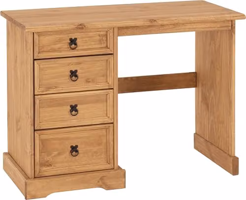 Seconique Corona 4 Drawer Dressing Table in Waxed Pine, W/D/H: 104.5 x 48.5 x 78.5 cm – 1