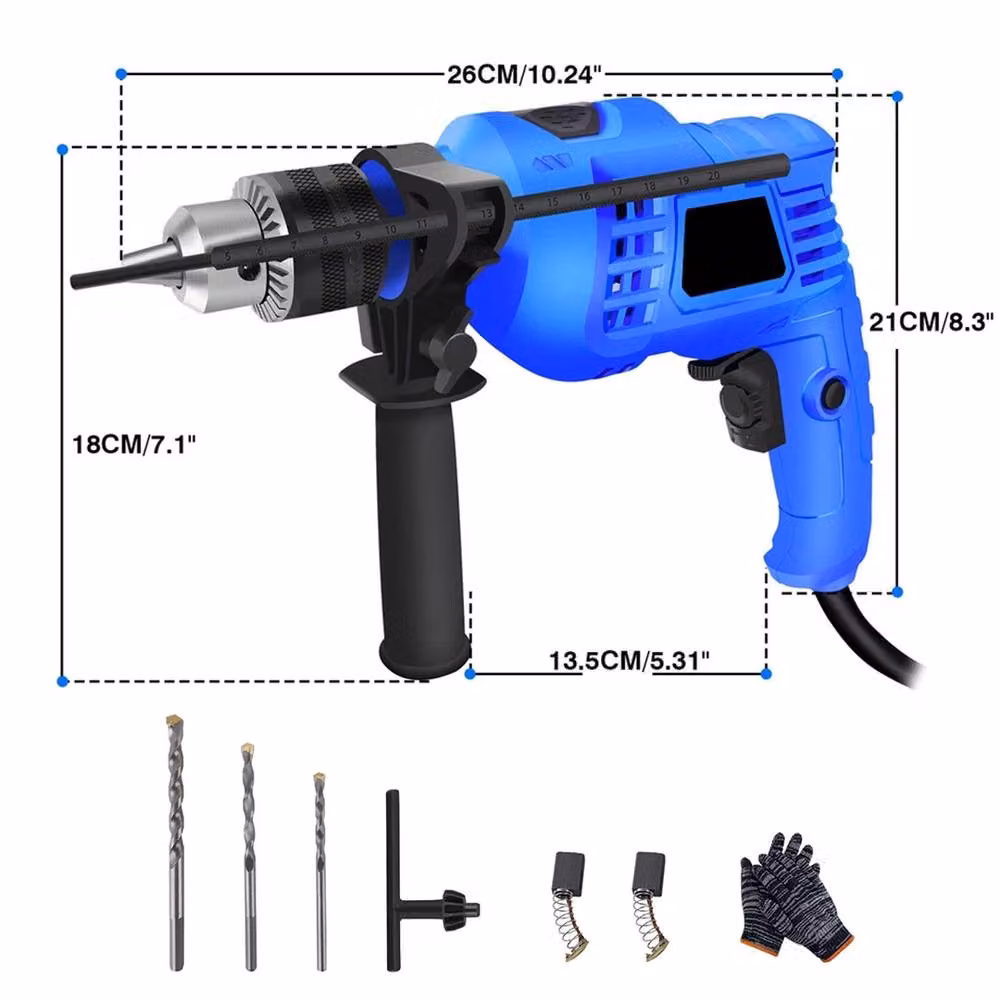 Kelvenix Heavy Duty Corded Electric Impact Driver with Bit Set, 3000W, Blue – 2