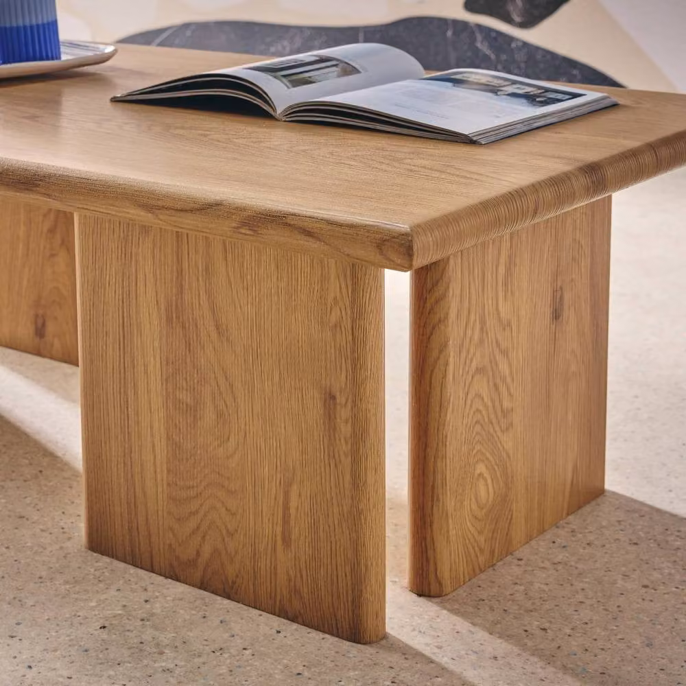 sweeek Rectangular Modern MDF Coffee Table in Brown, W/D/H: 110 x 60 x 36 cm – 3