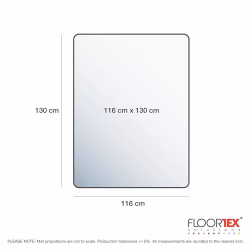 Floortex Transparent Enhanced Polymer Rectangular Chair Mat, W: 130 cm, D: 116 cm – 2