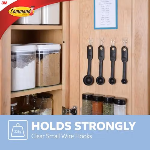 3M Command Small Clear Wire Hooks with 12 Adhesive Strips – 5