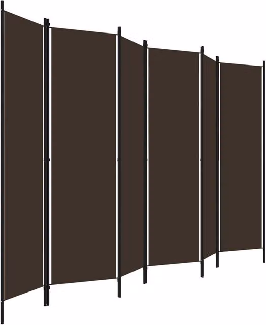 Berkfield Home Practical 6-Panel Room Divider, Brown, W: 300 cm, H: 180 cm – 1