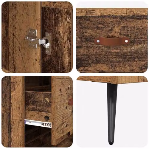 vidaXL Modern Tall Highboard in Old Wood, Brown or Black, W/D/H: 69.5 x 34 x 180 cm – 4
