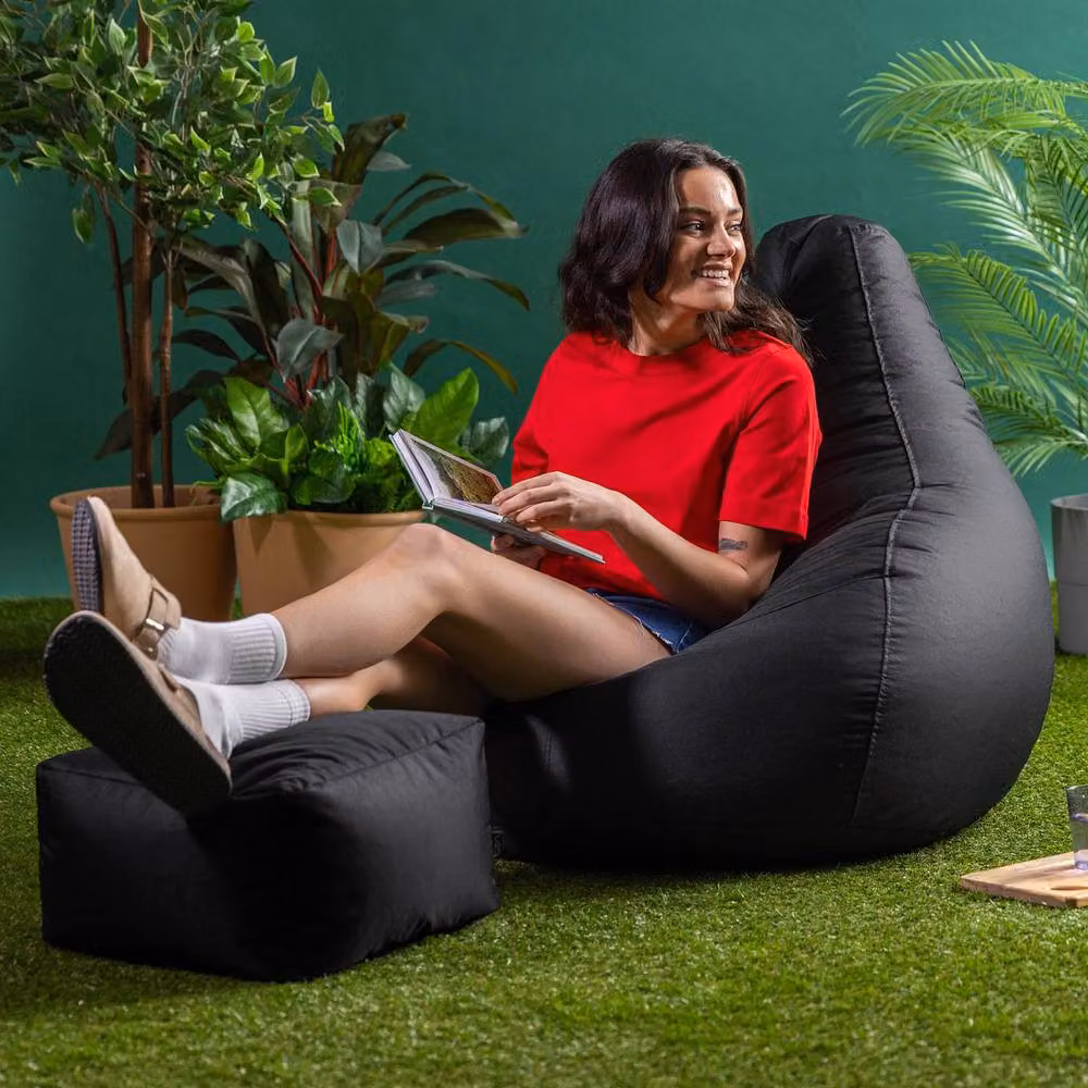 Bean Bag Bazaar icon Gaming Recliner Indoor and Outdoor Bean Bag with Footstool in Black – 2