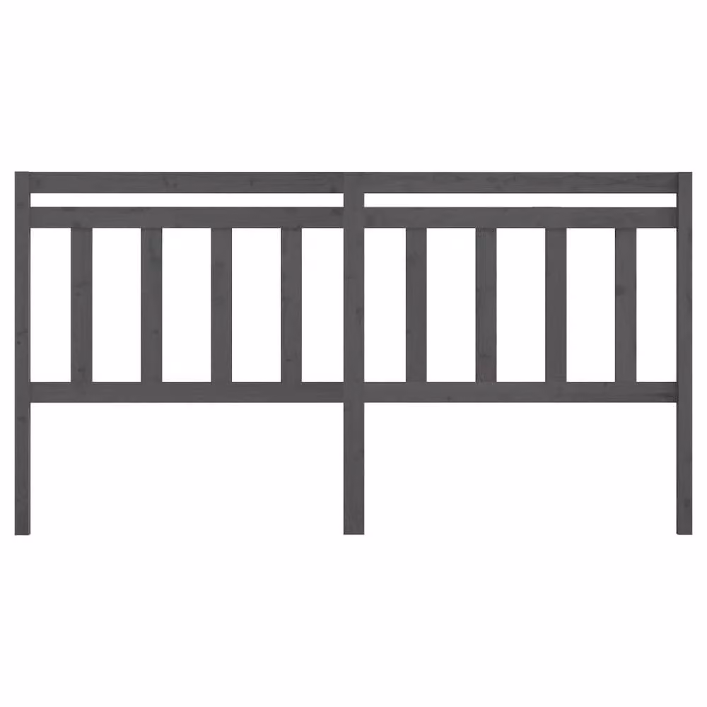 Berkfield Home Grey Rustic Solid Pine Wood Bed Headboard W: 186 cm, D: 4 cm, H: 100 cm – 3