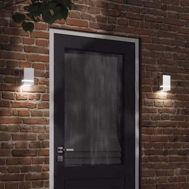 Berkfield Home Modern Rectangular Outdoor Wall Light in Silver Stainless Steel – 1