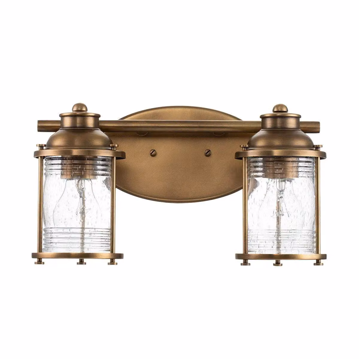 Kichler Ashland Bay IP44 Wall Lamp in Natural Brass and Yellow Glass – 4