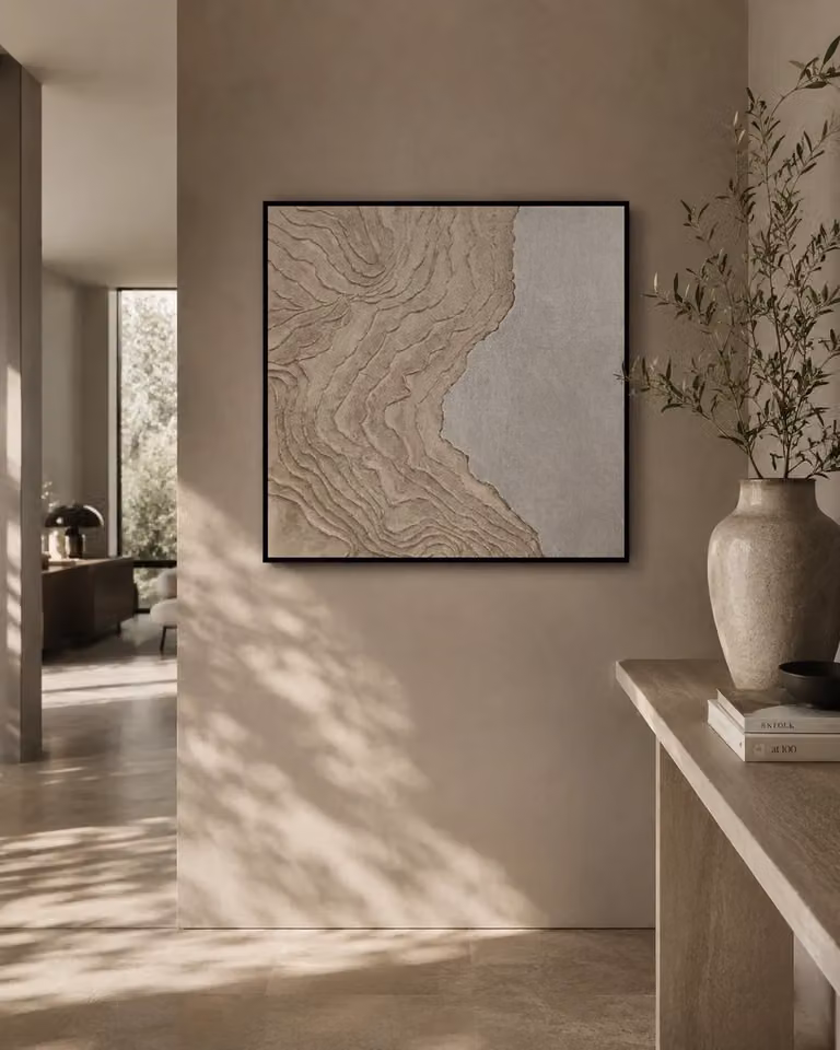 Tommy Franks Gilded III Abstract Wall Painting in Gold and Beige