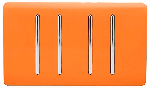 Trendi 4 Gang 10 Amp Rocker Light Switch, Sunset Orange