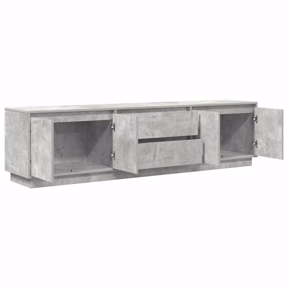 Berkfield Home Modern TV Cabinet with LED Lights in Concrete Grey, W: 193.5 cm, D: 41 cm, H: 50 cm – 4