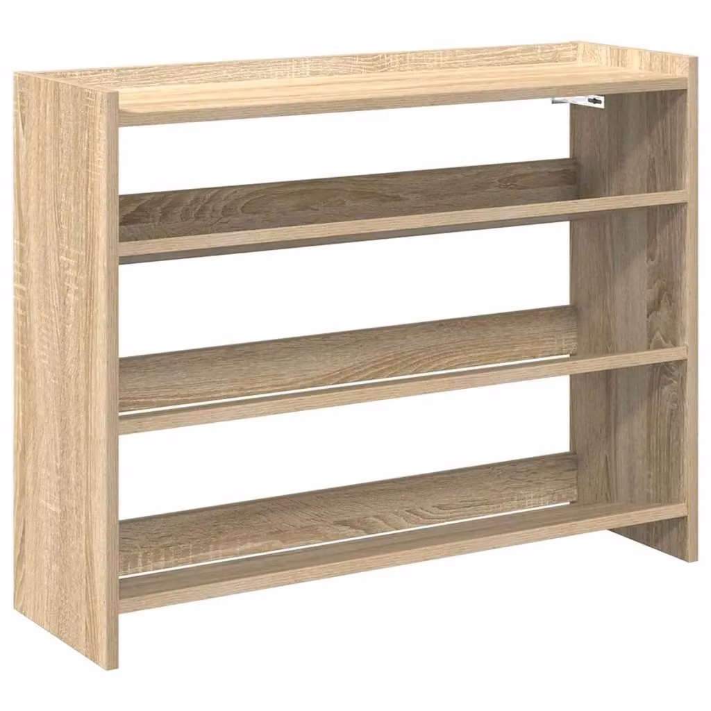 Berkfield Home Sonoma Oak Shoe Rack in Brown, W/D/H: 80 x 25 x 62 cm – 2