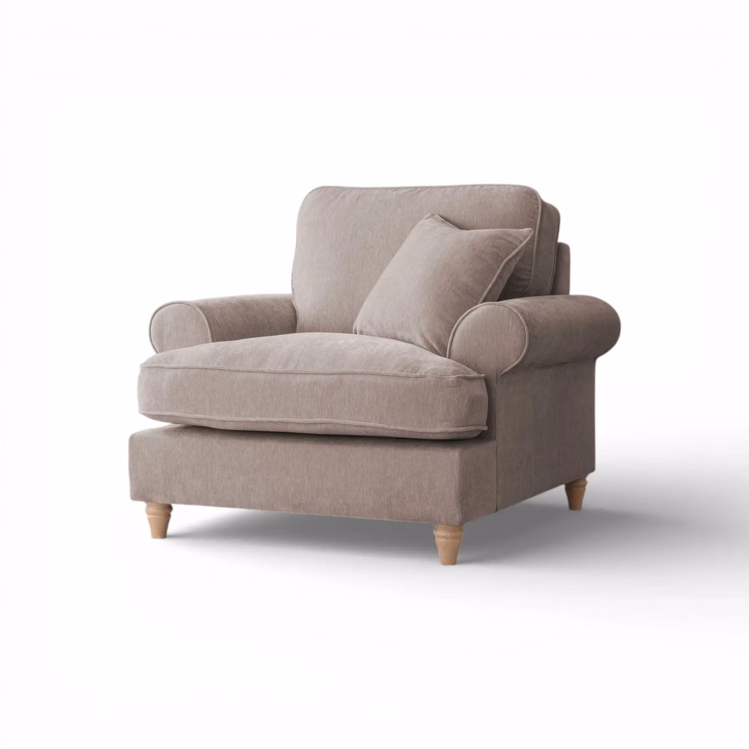 The Great Sofa Company Ezra Textured Velvet Armchair in Beige – 2