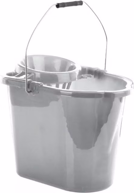 Leecroft Budget Oblong Mop Bucket, Silver, 14L