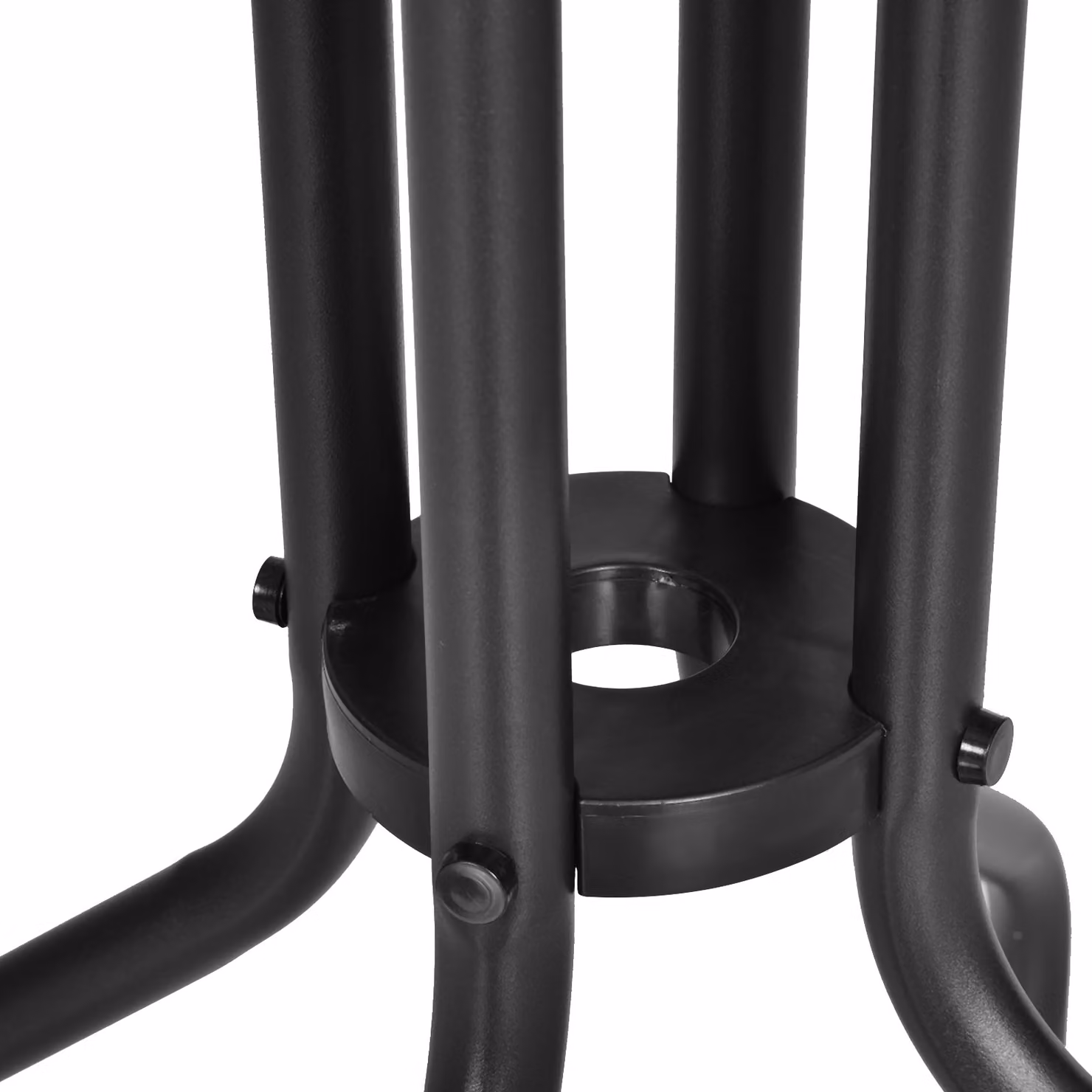 Outsunny Round Metal Garden Table with Matt Black Tempered Glass Top, Diameter: 60 cm, Height: 70 cm – 7