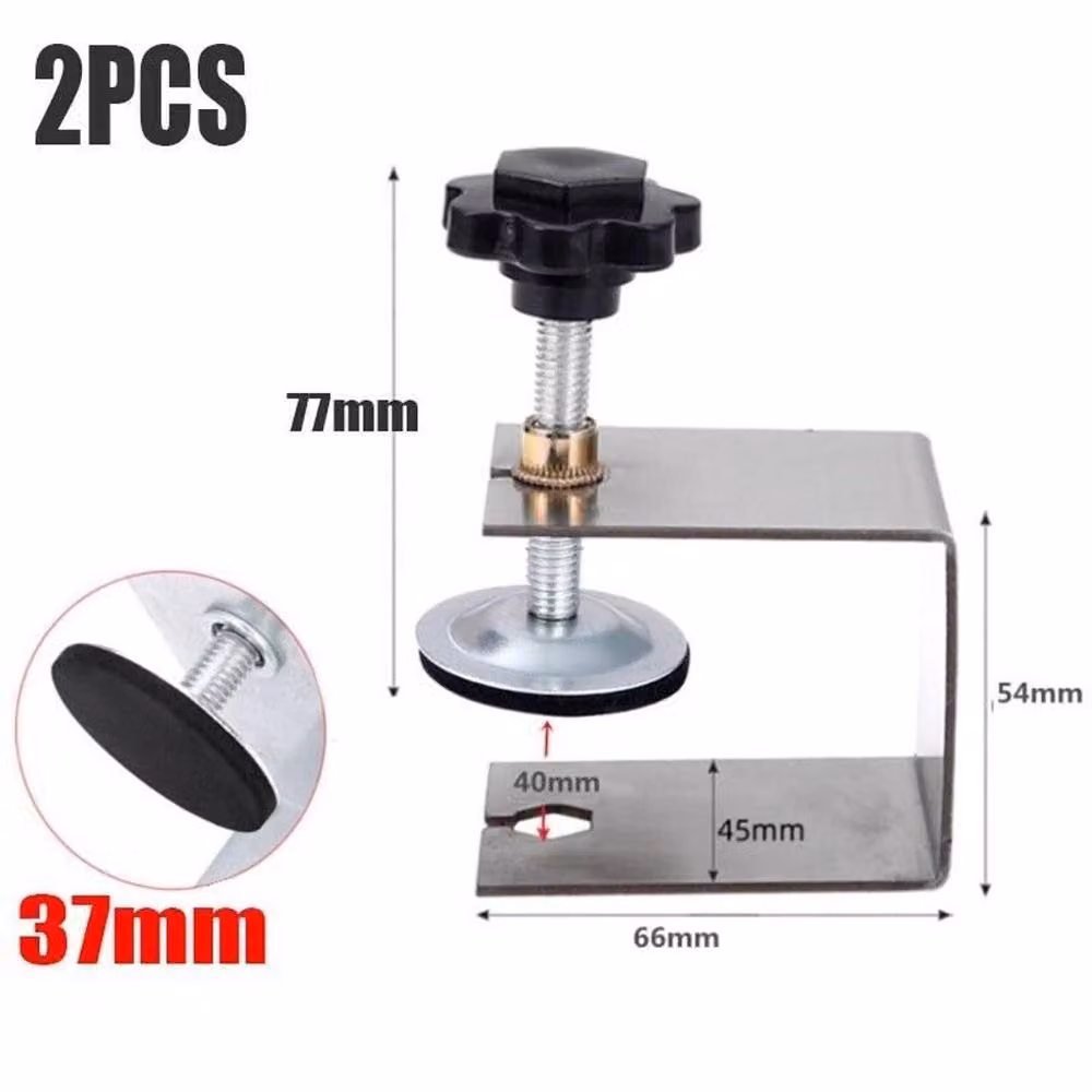 VOGREX 2-Piece Silver Stainless Steel Drawer Front Installation Clamps and Fixing Clips Tool Set – 2
