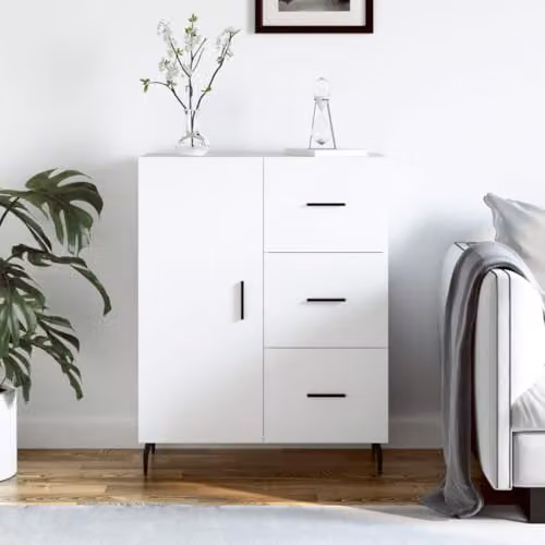 vidaXL Modern White Sideboard in MDF, W/D/H: 69.5 x 34 x 90 cm – 2