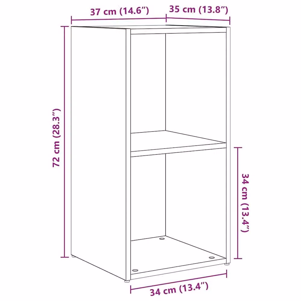 Berkfield Home 4-Piece Cube Storage Set with Shelves in Black Oak, W/D/H: 72 x 35 x 36.5 cm – 8