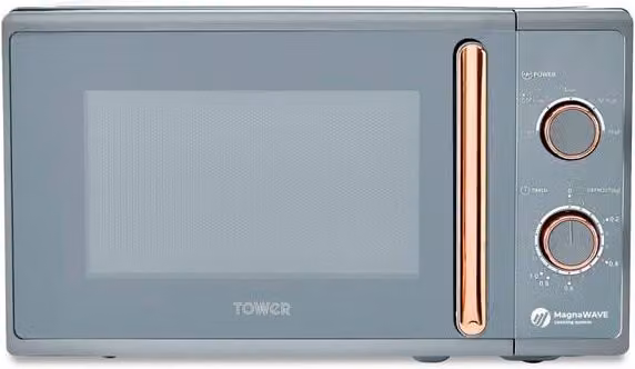 Tower T24038RGG Cavaletto Manual Solo Microwave, 800W, 20L, Grey and Rose Gold – 1