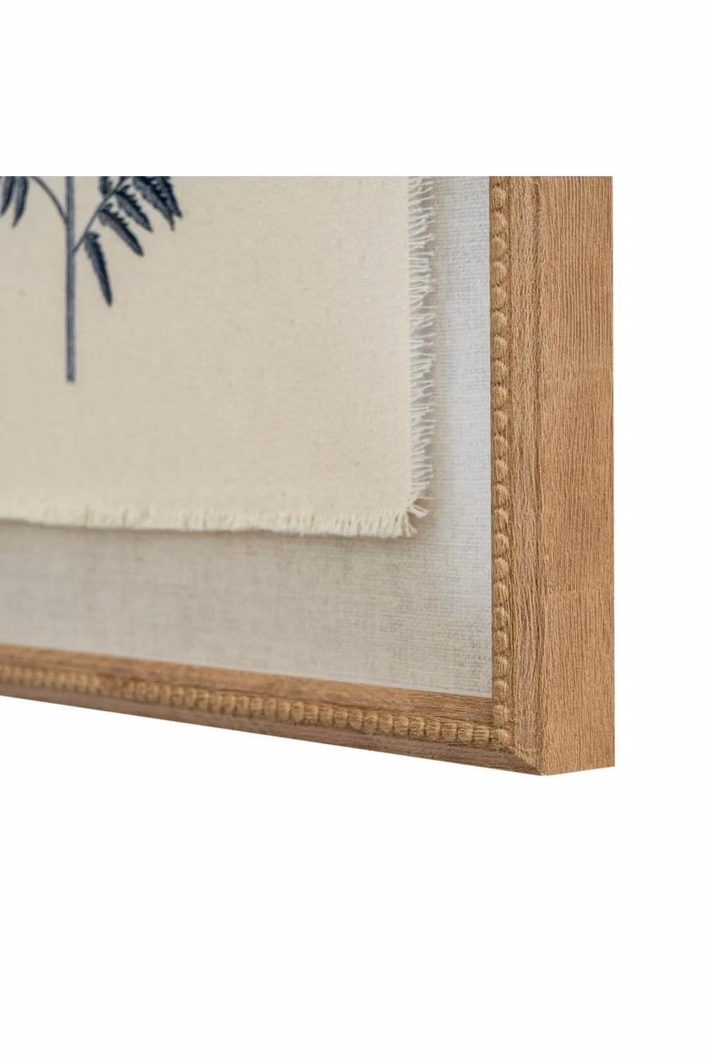 KDMD Flora & Fauna Beech Fern Linen Wall Art with Beaded Frame in Brown – 2