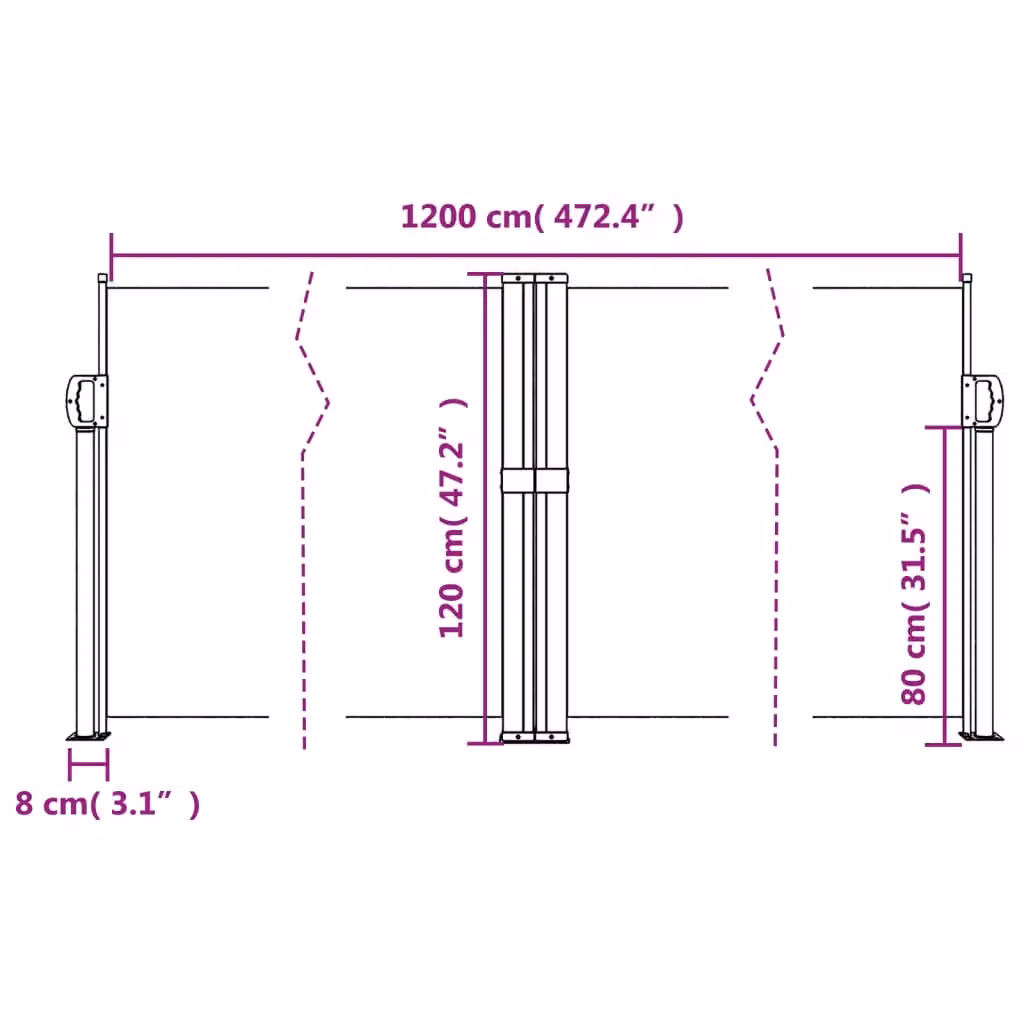 Berkfield Home Retractable Side Awning in Anthracite, W/H: 120 x 120 cm – 6