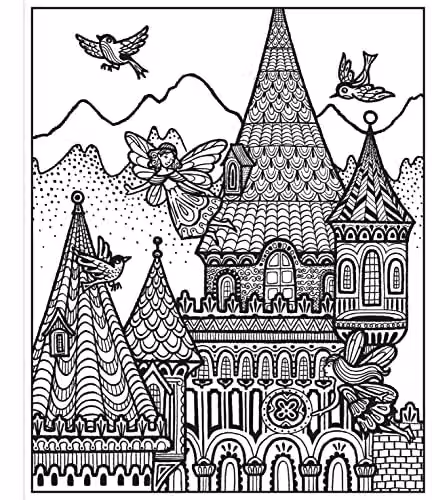 Usborne Fairy Palaces Magic Painting Book in Black and White – 2