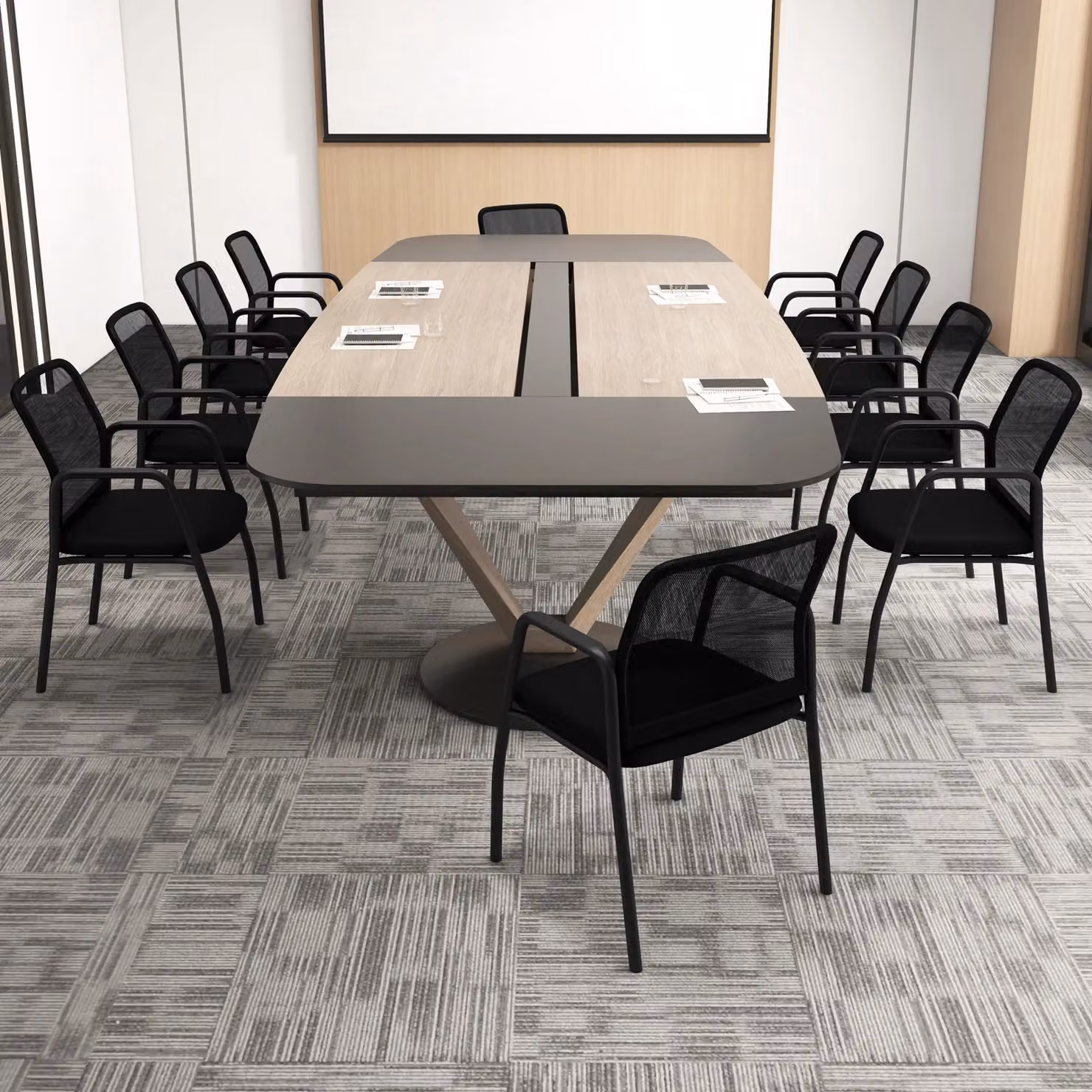 Costway Set of 2 Black Mesh Office Guest Chairs with Cushioned Fabric Seats and Armrests – 4