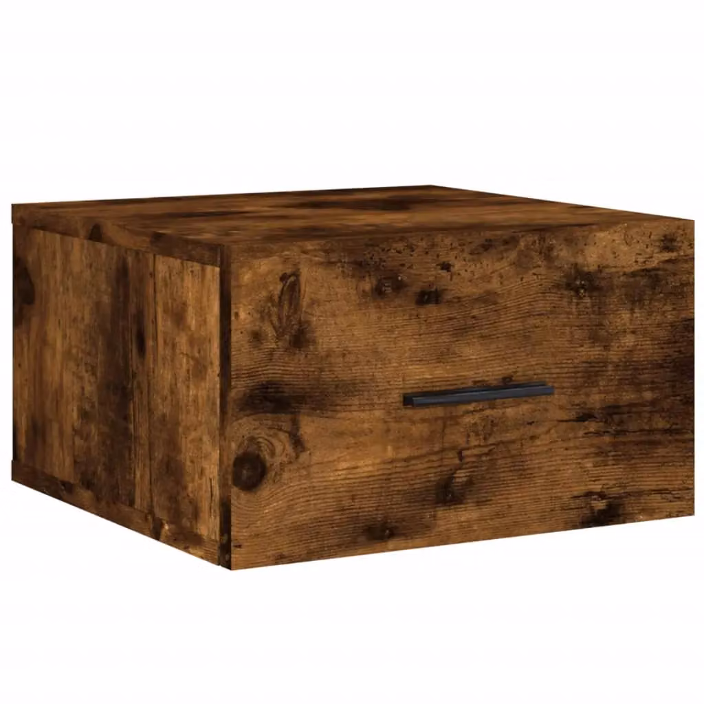 Berkfield Home Wall-mounted Bedside Cabinet in Smoked Oak Brown, W/D/H: 35 x 35 x 20 cm – 2