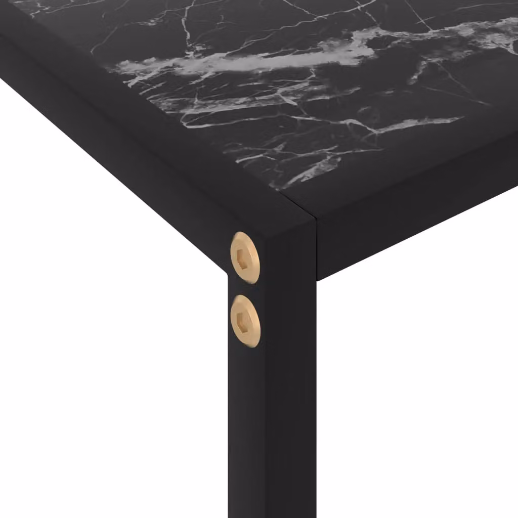 Berkfield Home Modern Black Rectangular Console Table with Tempered Glass, W/D/H: 80 x 35 x 75 cm – 4
