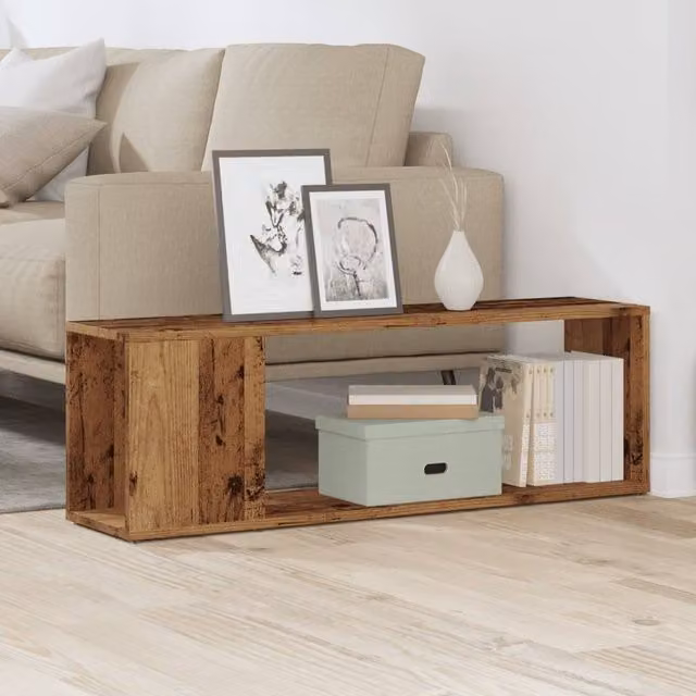 Berkfield Home TV Cabinet in Old Wood Brown, W/D/H: 100 x 24 x 32 cm – 1