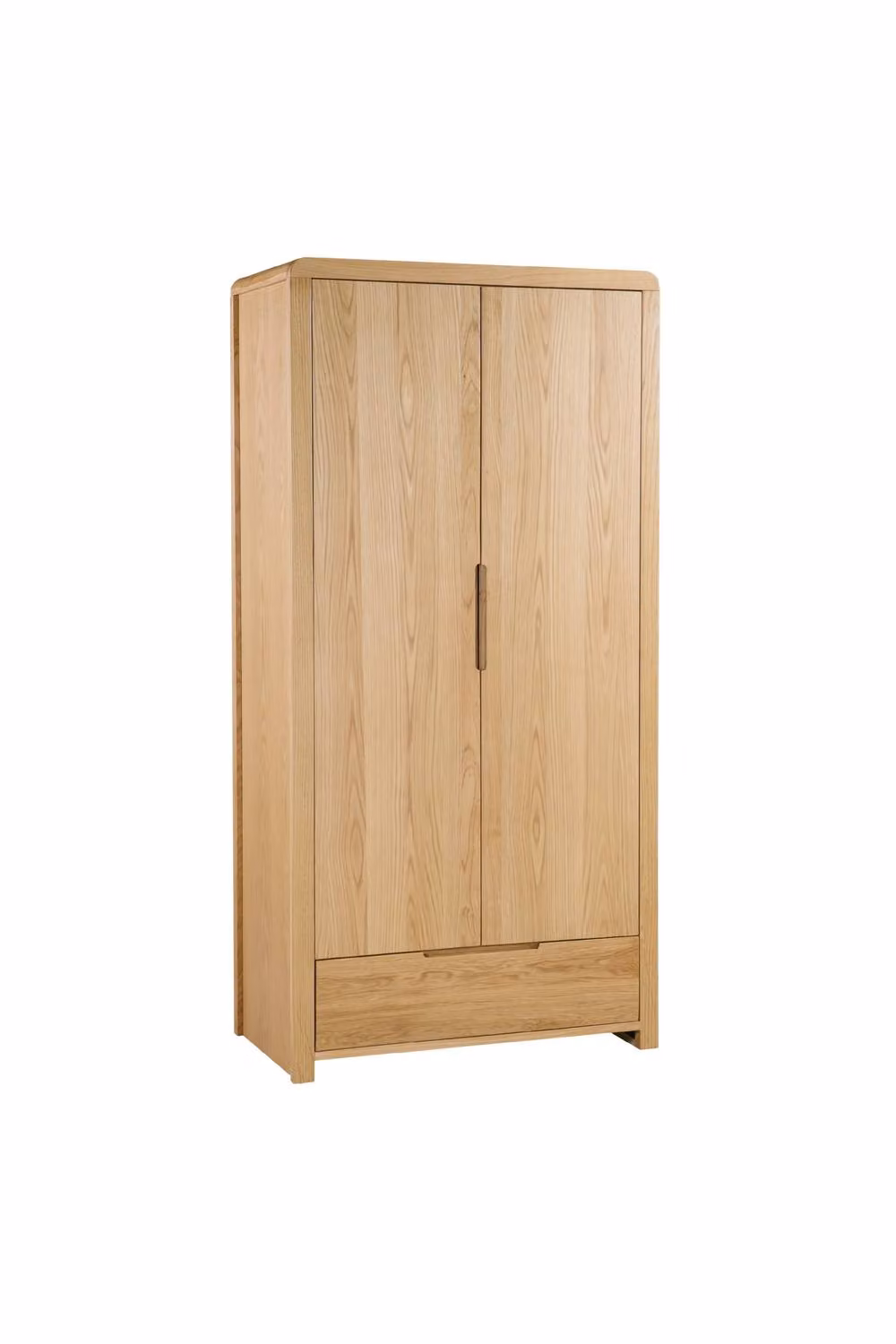 Julian Bowen Curve 2 Door 1 Drawer Wardrobe in Oak – 3