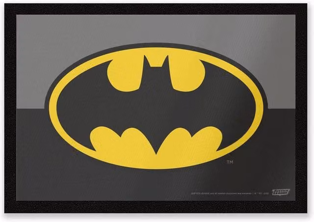 Batman DC Comics Logo Coir Doormat, Multicolour and Yellow, W: 60 cm, D: 40 cm