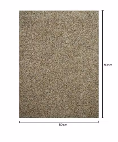Desire Rugs Non-Slip and Dirt-Repellent Beige Polyester Door Mat, W: 50 cm, D: 80 cm – 3