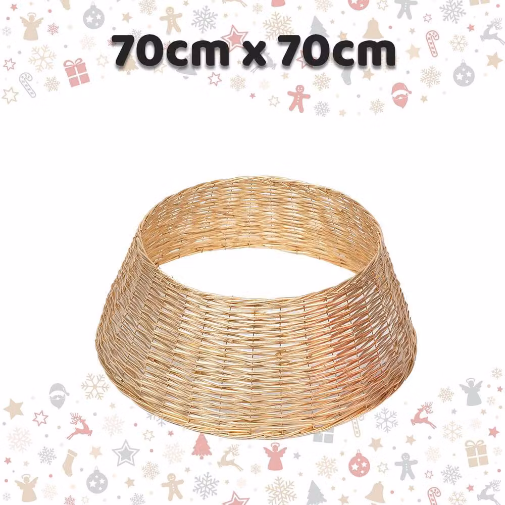 VFM e-Store Gold Christmas Tree Skirt Decoration, W/D/H: 70 x 70 x 70 cm – 1