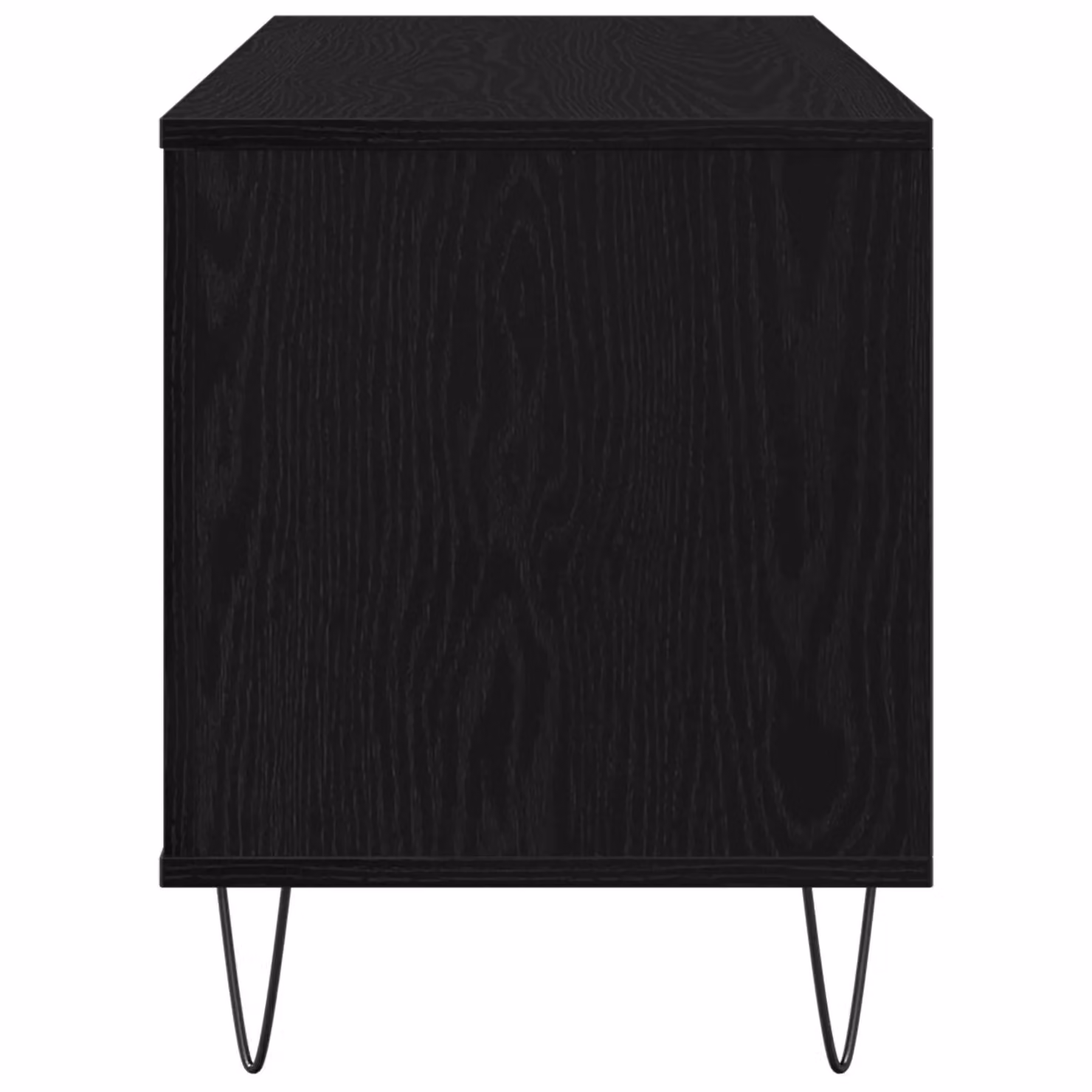 Berkfield Home Modern Black Oak Record Cabinet with Media Compartments, W/D/H: 100 x 38 x 48 cm – 3