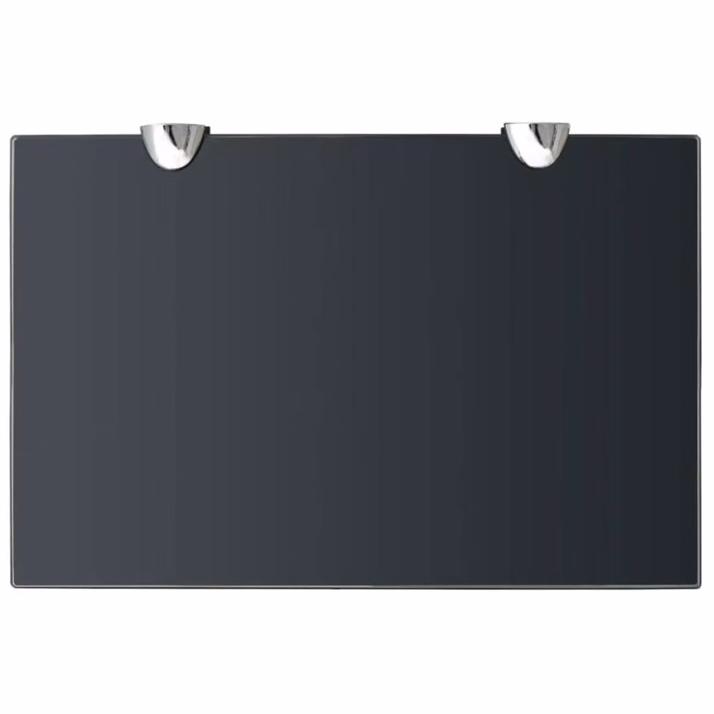 Berkfield Home Black Glass Floating Shelves, 2 Pack, W: 30 cm, D: 20 cm – 2