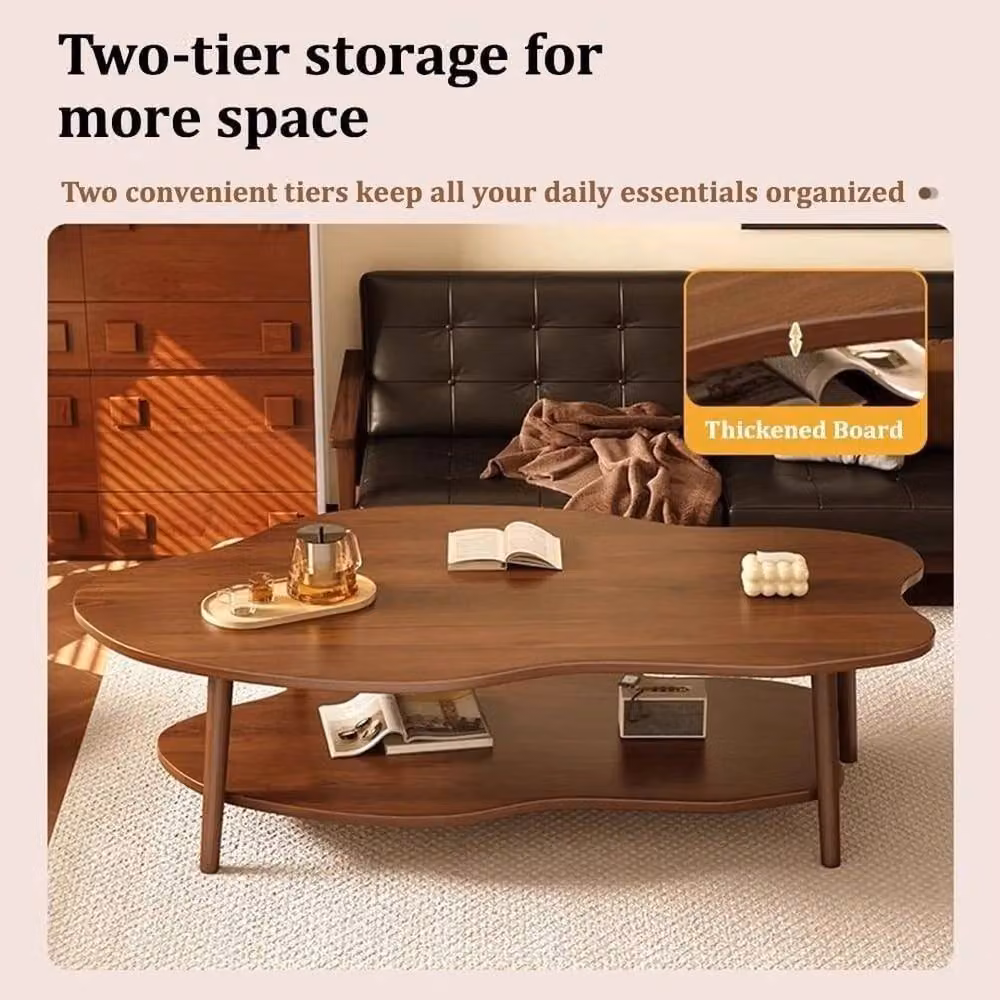SPETLEK Modern Brown Layer Coffee Table for your Living Room, W: 100 cm, D: 60 cm – 2