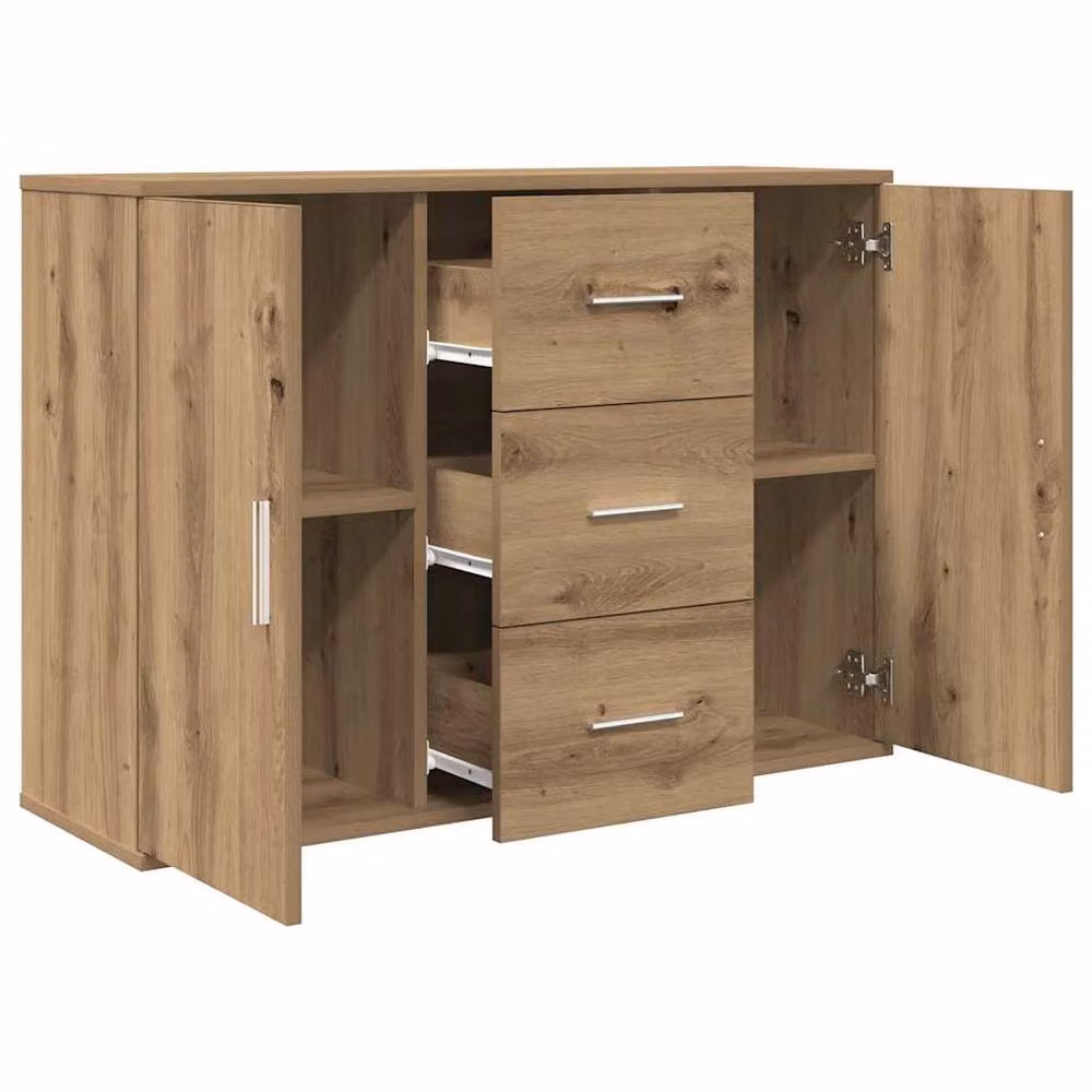 Berkfield Home Artisan Oak Sideboard in Brown, W/D/H: 90 x 29.5 x 65 cm – 3