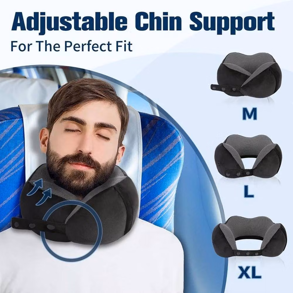 NESTLUNE Grey U-Shaped Memory Foam Travel Neck Pillow – 5