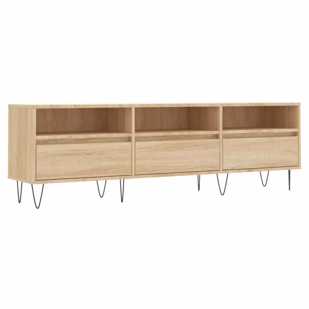 Berkfield Home TV Cabinet in Sonoma Oak, Brown, W: 150 cm, D: 30 cm, H: 44.5 cm – 2